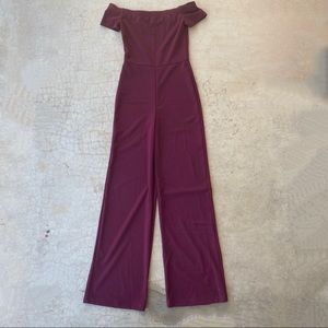 Lulu’s Alleyoop Wide Leg Off Shoulder Jumpsuit